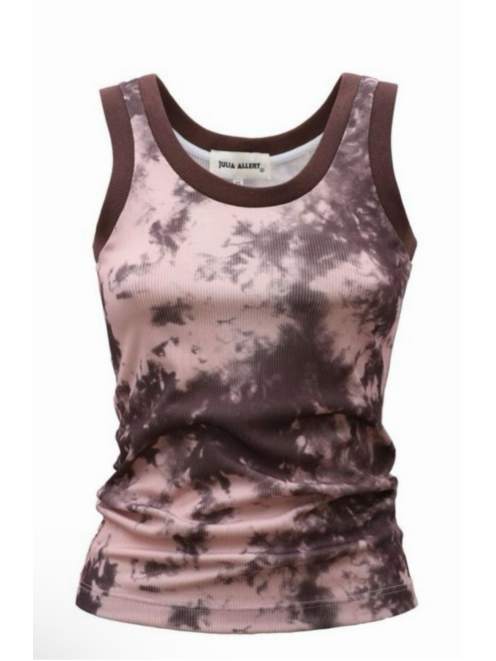 Julia Allert Tank Top Sz S Brown Tie Dye Ribbed